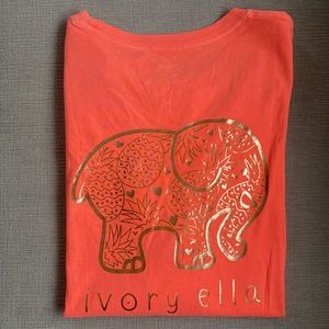 EUC neon orange perfect fit love pineapple gold foil tee (retired design)